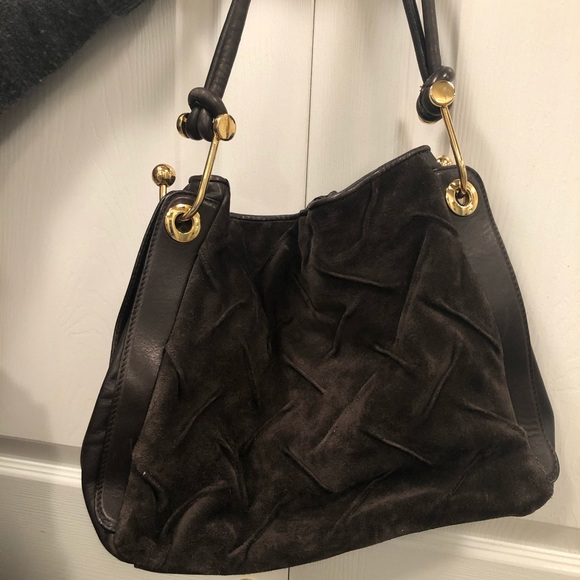 Italian Leather and Suede Shoulder Bag - Picture 5 of 6